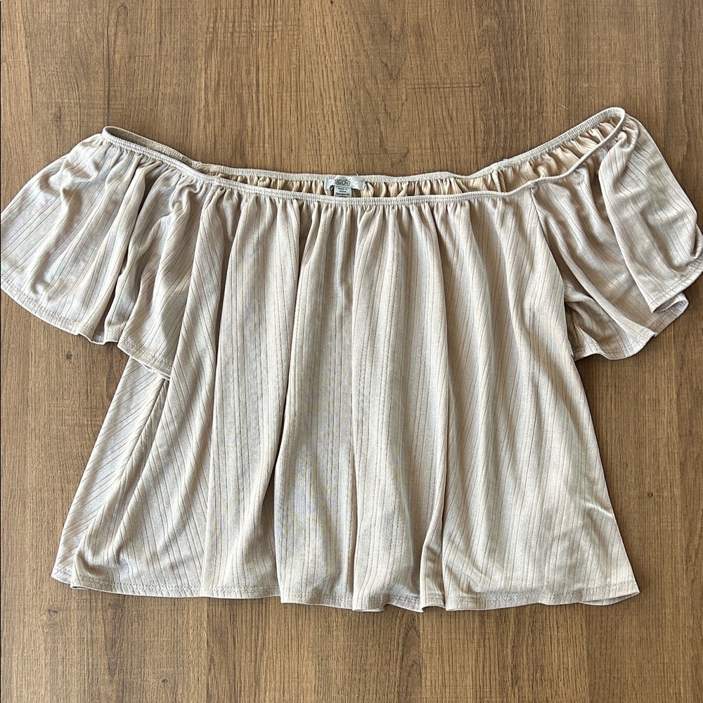 Ecote Off-Shoulder Beige Blouse
